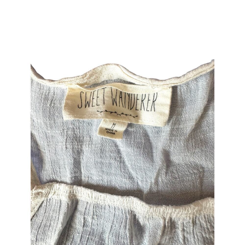 Sweet Wanderer White Sleeveless Boho Embroidered‎ Tank Top M Festival Style - Picture 4 of 7